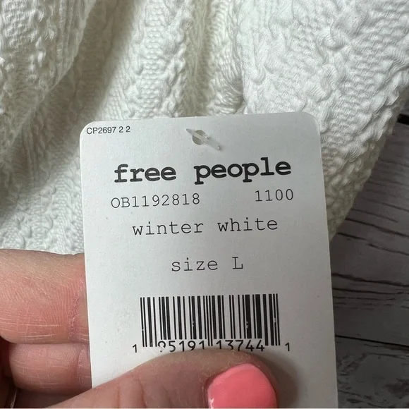 Nwt Free People Brittany White Ribbed Puff Sleeve Top - Picture 7 of 7